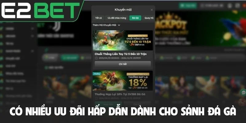 Có nhiều ưu đãi cực hấp dẫn dành cho sảnh đá gà