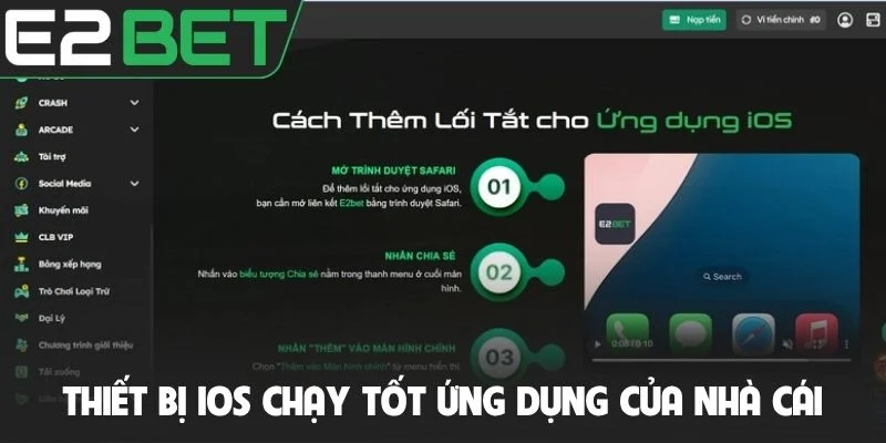 Tải App E2bet - Cách Thức Download Ứng Dụng Nhanh Chóng Nhất 2 Thiết bị iOS chạy tốt ứng dụng của nhà cái
